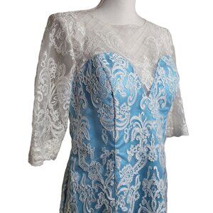 Lace Elegant Dress Floral Sheer Midi Party Club Femme Formal Wedding Large